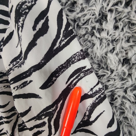 Additions Chicos Women 0 Small Zebra Animal Zip Up Jacket Maximalist Long Sleeve - Picture 11 of 16